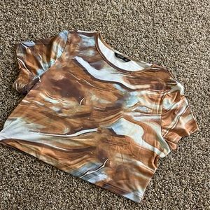Brown marble crop top